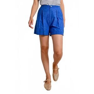 NEW MOLLY BRACKEN english embroidered shorts in cobalt blue
